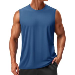 imageTACVASEN Mens Sleeveless Shirts Quick Dry Tank Tops for Men Sun Protection UPF 50 Athletic Gym Workout Muscle Shirts06 Blue Gray