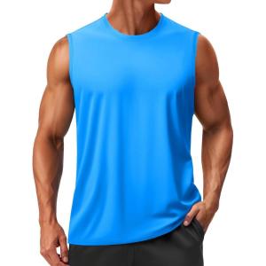 imageTACVASEN Mens Sleeveless Shirts Quick Dry Tank Tops for Men Sun Protection UPF 50 Athletic Gym Workout Muscle Shirts11 Azure