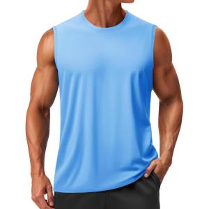 imageTACVASEN Mens Sleeveless Shirts Quick Dry Tank Tops for Men Sun Protection UPF 50 Athletic Gym Workout Muscle Shirts13 Waterfall Blue