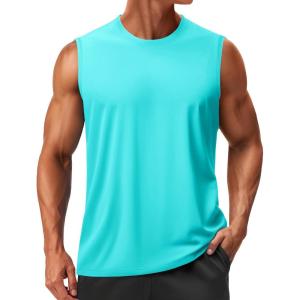 imageTACVASEN Mens Sleeveless Shirts Quick Dry Tank Tops for Men Sun Protection UPF 50 Athletic Gym Workout Muscle Shirts15 Light Lake Blue