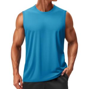 imageTACVASEN Mens Sleeveless Shirts Quick Dry Tank Tops for Men Sun Protection UPF 50 Athletic Gym Workout Muscle Shirts17 Blue Green