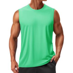 imageTACVASEN Mens Sleeveless Shirts Quick Dry Tank Tops for Men Sun Protection UPF 50 Athletic Gym Workout Muscle Shirts18 Mint Green