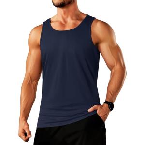 imageTACVASEN Mens Tank Top Cotton Moisture Wicking Muscle Shirt Summer Sleeveless Shirts Gym Workout Tank05navy
