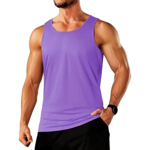 imageTACVASEN Mens Tank Top Cotton Moisture Wicking Muscle Shirt Summer Sleeveless Shirts Gym Workout Tank10light Purple