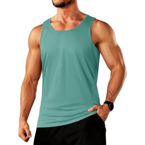 imageTACVASEN Mens Tank Top Cotton Moisture Wicking Muscle Shirt Summer Sleeveless Shirts Gym Workout Tank11grey Green