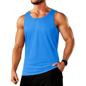 imageTACVASEN Mens Tank Top Cotton Moisture Wicking Muscle Shirt Summer Sleeveless Shirts Gym Workout Tank16azure Blue