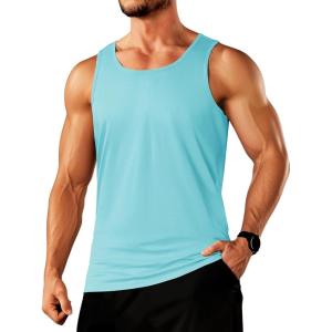 imageTACVASEN Mens Tank Top Cotton Moisture Wicking Muscle Shirt Summer Sleeveless Shirts Gym Workout Tank18light Lake Blue