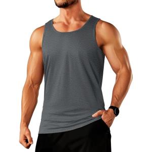 imageTACVASEN Mens Tank Top Cotton Moisture Wicking Muscle Shirt Summer Sleeveless Shirts Gym Workout Tank19dark Hemp
