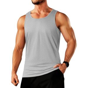 imageTACVASEN Mens Tank Top Cotton Moisture Wicking Muscle Shirt Summer Sleeveless Shirts Gym Workout Tank24beige Hemp