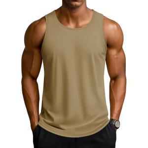 imageTACVASEN Mens Workout Tank Tops Sleeveless UPF 50 Summer Sun Shirts Quick Dry for Running Swim Gym BeachDull