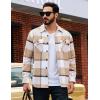 imageTACVASEN Mens Flannel Shirts Brushed Fleece Flannel Shirts Jacket Button Down Soft Cotton Casual Plaid Fall ShirtBeige