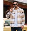 imageTACVASEN Mens Flannel Shirts Brushed Fleece Flannel Shirts Jacket Button Down Soft Cotton Casual Plaid Fall ShirtBeige