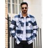 imageTACVASEN Mens Flannel Shirts Brushed Fleece Flannel Shirts Jacket Button Down Soft Cotton Casual Plaid Fall ShirtBlue