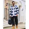 imageTACVASEN Mens Flannel Shirts Brushed Fleece Flannel Shirts Jacket Button Down Soft Cotton Casual Plaid Fall ShirtBlue