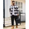 imageTACVASEN Mens Flannel Shirts Brushed Fleece Flannel Shirts Jacket Button Down Soft Cotton Casual Plaid Fall ShirtGrey Black