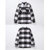 imageTACVASEN Mens Flannel Shirts Brushed Fleece Flannel Shirts Jacket Button Down Soft Cotton Casual Plaid Fall ShirtGrey Black