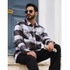 imageTACVASEN Mens Flannel Shirts Brushed Fleece Flannel Shirts Jacket Button Down Soft Cotton Casual Plaid Fall ShirtGrey Black