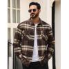 imageTACVASEN Mens Flannel Shirts Brushed Fleece Flannel Shirts Jacket Button Down Soft Cotton Casual Plaid Fall ShirtYellow Brown