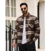 imageTACVASEN Mens Flannel Shirts Brushed Fleece Flannel Shirts Jacket Button Down Soft Cotton Casual Plaid Fall ShirtYellow Brown