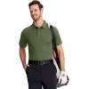 imageTACVASEN Mens Golf Shirts Short Sleeve Quick Dry Polo Shirts Moisture Wicking Casual Business Sports Breathable PoloArmy Green