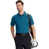 imageTACVASEN Mens Golf Shirts Short Sleeve Quick Dry Polo Shirts Moisture Wicking Casual Business Sports Breathable PoloPeacock Blue