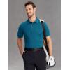 imageTACVASEN Mens Golf Shirts Short Sleeve Quick Dry Polo Shirts Moisture Wicking Casual Business Sports Breathable PoloPeacock Blue