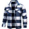 imageTACVASEN Mens Flannel Shirts Brushed Fleece Flannel Shirts Jacket Button Down Soft Cotton Casual Plaid Fall ShirtBlue
