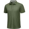 imageTACVASEN Mens Golf Shirts Short Sleeve Quick Dry Polo Shirts Moisture Wicking Casual Business Sports Breathable PoloArmy Green