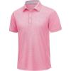 imageTACVASEN Mens Golf Shirts Short Sleeve Quick Dry Polo Shirts Moisture Wicking Casual Business Sports Breathable PoloPink
