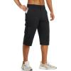 imageTACVASEN Mens Capri Pants Cargo Long Shorts Quick Dry Lightweight 34 Pants Below Knee Summer Hiking WorkBlack