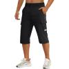 imageTACVASEN Mens Capri Pants Cargo Long Shorts Quick Dry Lightweight 34 Pants Below Knee Summer Hiking WorkBlack