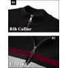 imageTACVASEN Mens Quarter Zip Sweaters Cotton Pullover Sweater Striped Casual Fall Winter Warm Pullover SweatshirtsBlack