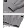imageTACVASEN Mens Quarter Zip Sweaters Cotton Pullover Sweater Striped Casual Fall Winter Warm Pullover SweatshirtsLight Grey