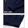 imageTACVASEN Mens Quarter Zip Sweaters Cotton Pullover Sweater Striped Casual Fall Winter Warm Pullover SweatshirtsNavy Lack Blue