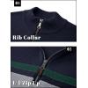 imageTACVASEN Mens Quarter Zip Sweaters Cotton Pullover Sweater Striped Casual Fall Winter Warm Pullover SweatshirtsNavy Light Grey