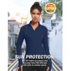 imageTACVASEN Womens Athletic Zip Up Jacket Long Sleeve Workout Tops for Women UV Protection Golf OutfitsNavy