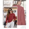 imageTACVASEN Womens Crewneck Sweatshirt Fleece Lined Sherpa Pullover Winter Shirt Warm Sweaters Long Sleeve TopsRed Orange