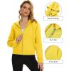 imageTACVASEN Womens Full Zip Hoodies Winter Warm Jackets Fleece Lined Cropped TopsYellow