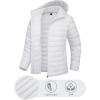 imageTACVASEN Womens Lightweight Puffer Jacket with Hood Pockets Quilted Padded Fullzip WaterResistant Winter CoatWhite