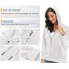 imageTACVASEN Womens Velour Jacket with Hood Long Sleeve Soft Fleece Hooded Full ZipCream White