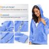 imageTACVASEN Womens Velour Jacket with Hood Long Sleeve Soft Fleece Hooded Full ZipLight Blue