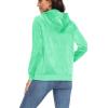 imageTACVASEN Womens Velour Jacket with Hood Long Sleeve Soft Fleece Hooded Full ZipMint Green