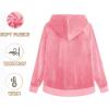imageTACVASEN Womens Velour Jacket with Hood Long Sleeve Soft Fleece Hooded Full ZipP Pink