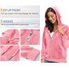 imageTACVASEN Womens Velour Jacket with Hood Long Sleeve Soft Fleece Hooded Full ZipP Pink