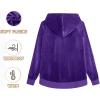 imageTACVASEN Womens Velour Jacket with Hood Long Sleeve Soft Fleece Hooded Full ZipPurple