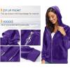 imageTACVASEN Womens Velour Jacket with Hood Long Sleeve Soft Fleece Hooded Full ZipPurple