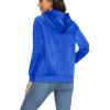 imageTACVASEN Womens Velour Jacket with Hood Long Sleeve Soft Fleece Hooded Full ZipSea Blue