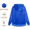 imageTACVASEN Womens Velour Jacket with Hood Long Sleeve Soft Fleece Hooded Full ZipSea Blue