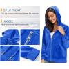 imageTACVASEN Womens Velour Jacket with Hood Long Sleeve Soft Fleece Hooded Full ZipSea Blue