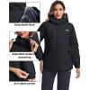 imageTACVASEN Womens Waterproof Winter Jacket Ski Hooded Insulated Jacket Fleece Warm Snow Outdoor Rain WindbreakerBlack